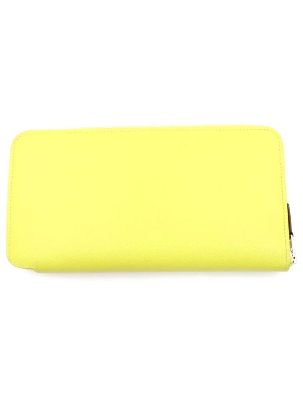 Hermes Azap Silkin Long Silk'in Long Round Zip Wallet Yellow